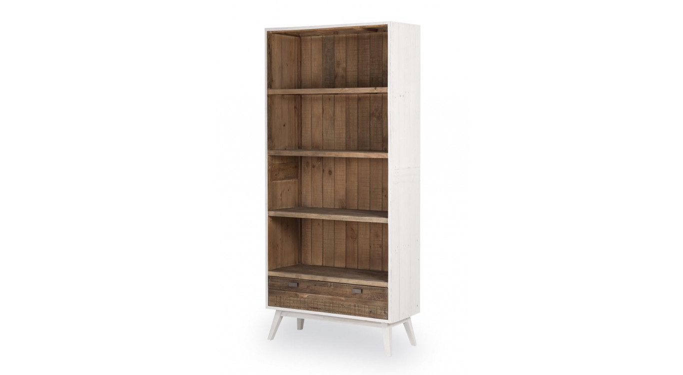 Bibliothèque Bois Blanc 90x38x180cm