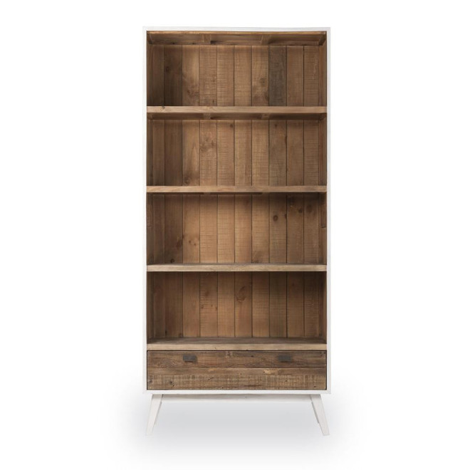 Bibliothèque Bois Blanc 90x38x180cm