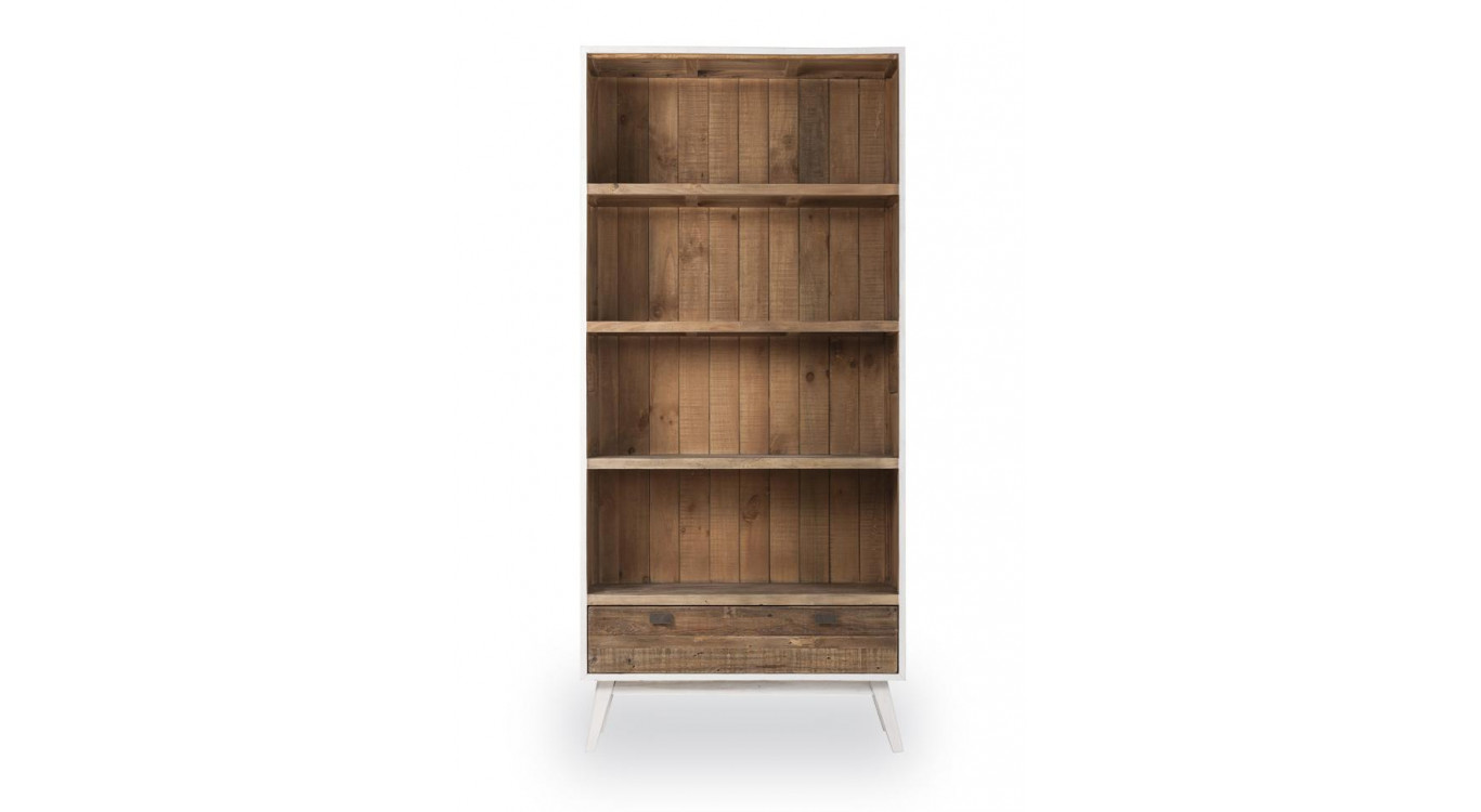Bibliothèque Bois Blanc 90x38x180cm