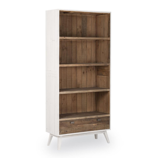 Bibliothèque Bois Blanc 90x38x180cm