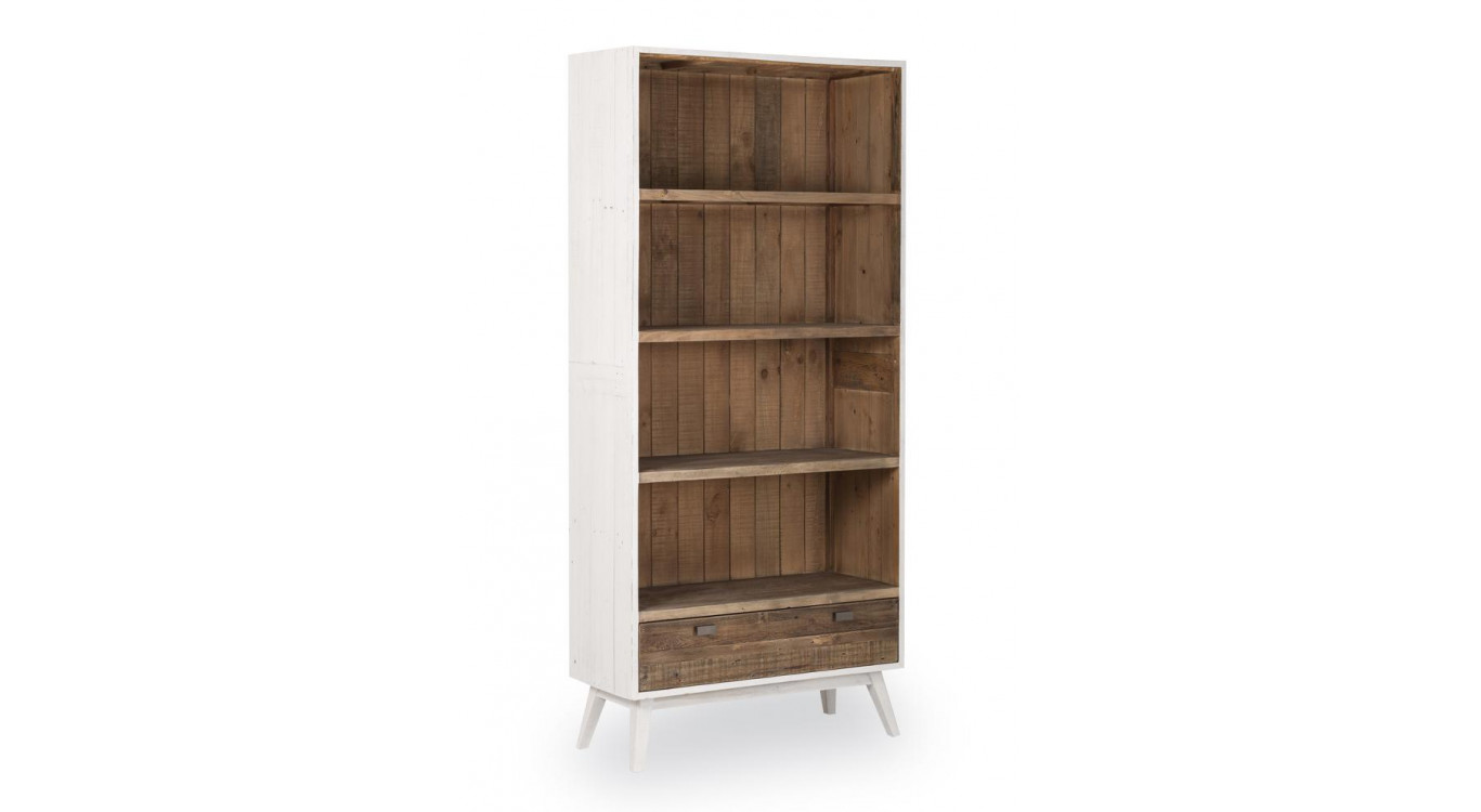 Bibliothèque Bois Blanc 90x38x180cm
