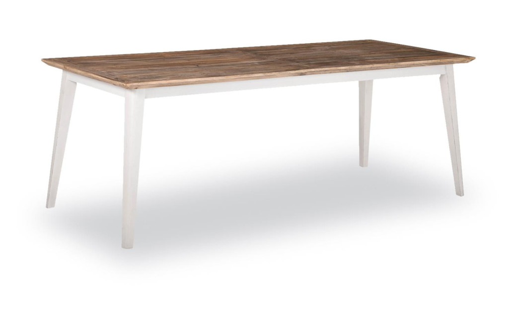 Table à Manger Bois Blanc 210x90x77cm Table à Manger Bois Blanc 210x90x77cm
