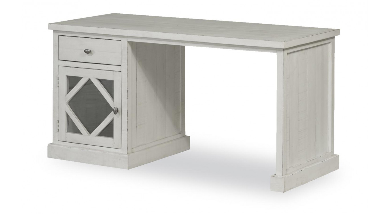 Schreibtisch 1 Schublade Holz Weiß 152.5x62.5x78.5cm