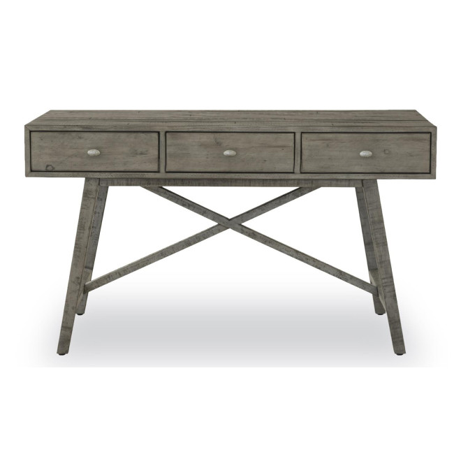 Console 3 Tiroirs Bois Gris 142.5x78.5x29.5cm