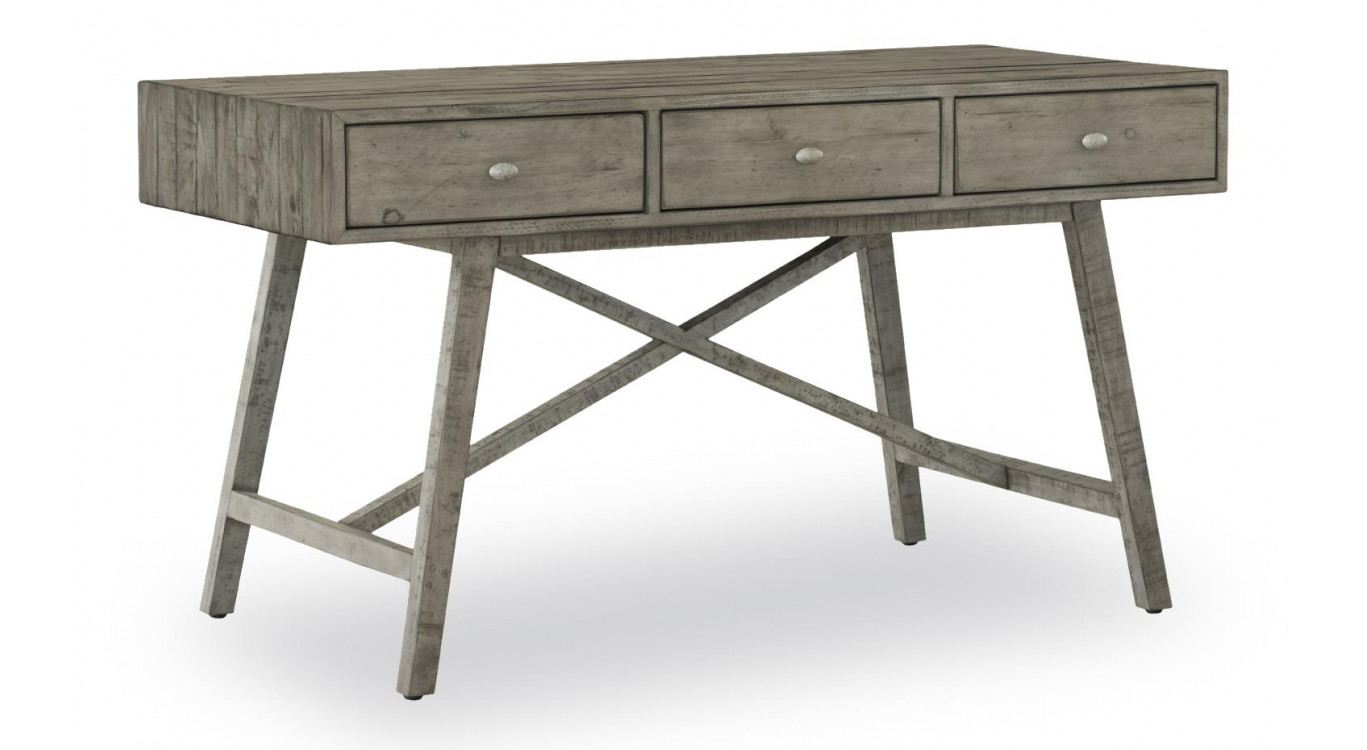 Console 3 Tiroirs Bois Gris 142.5x78.5x29.5cm