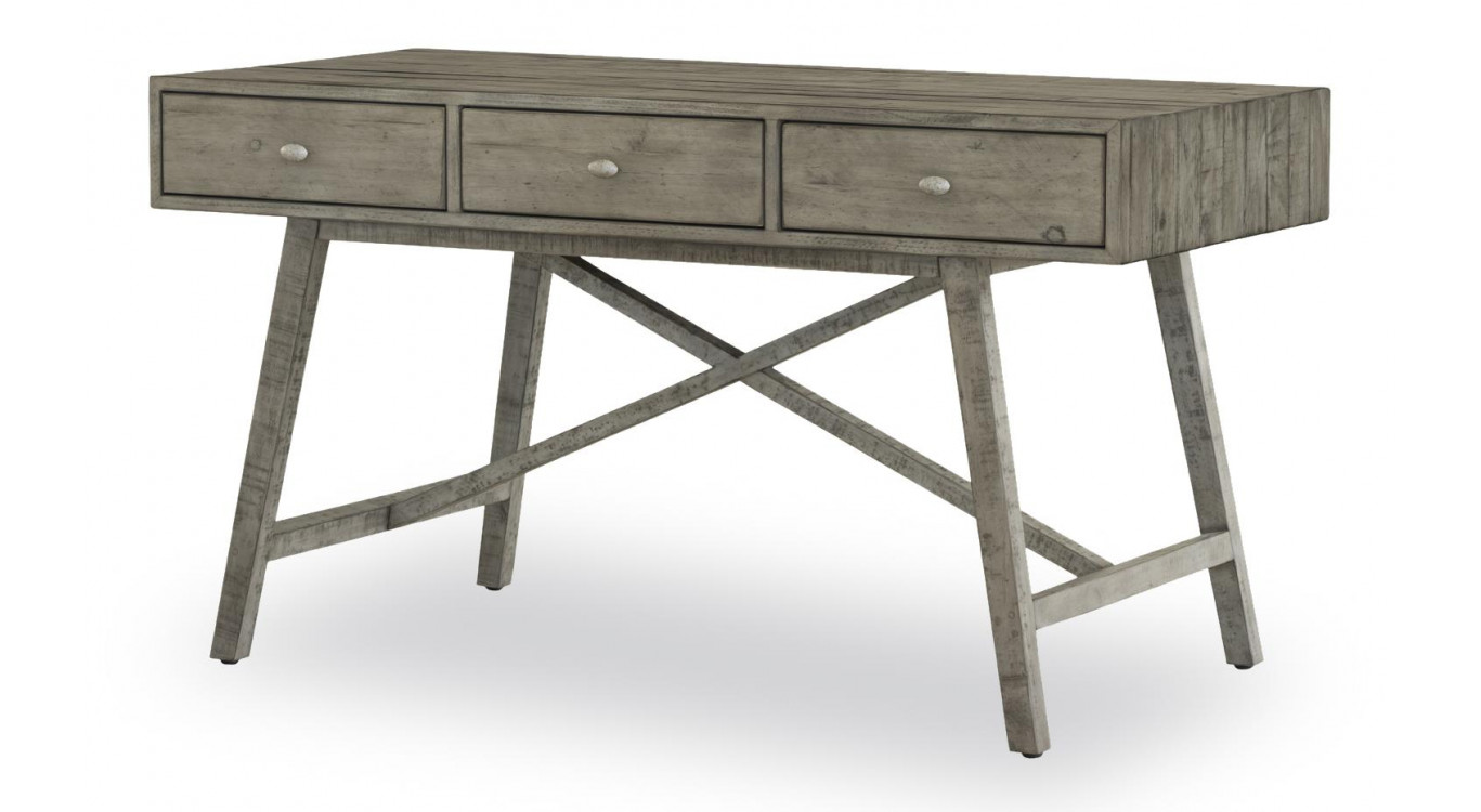 Console 3 Tiroirs Bois Gris 142.5x78.5x29.5cm