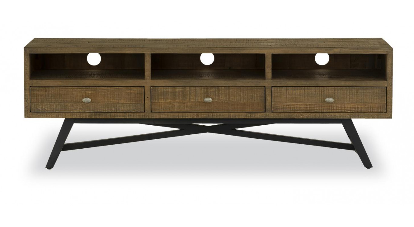 TV-Möbel mit 3 Schubladen Holz Braun 180x43.5x60cm