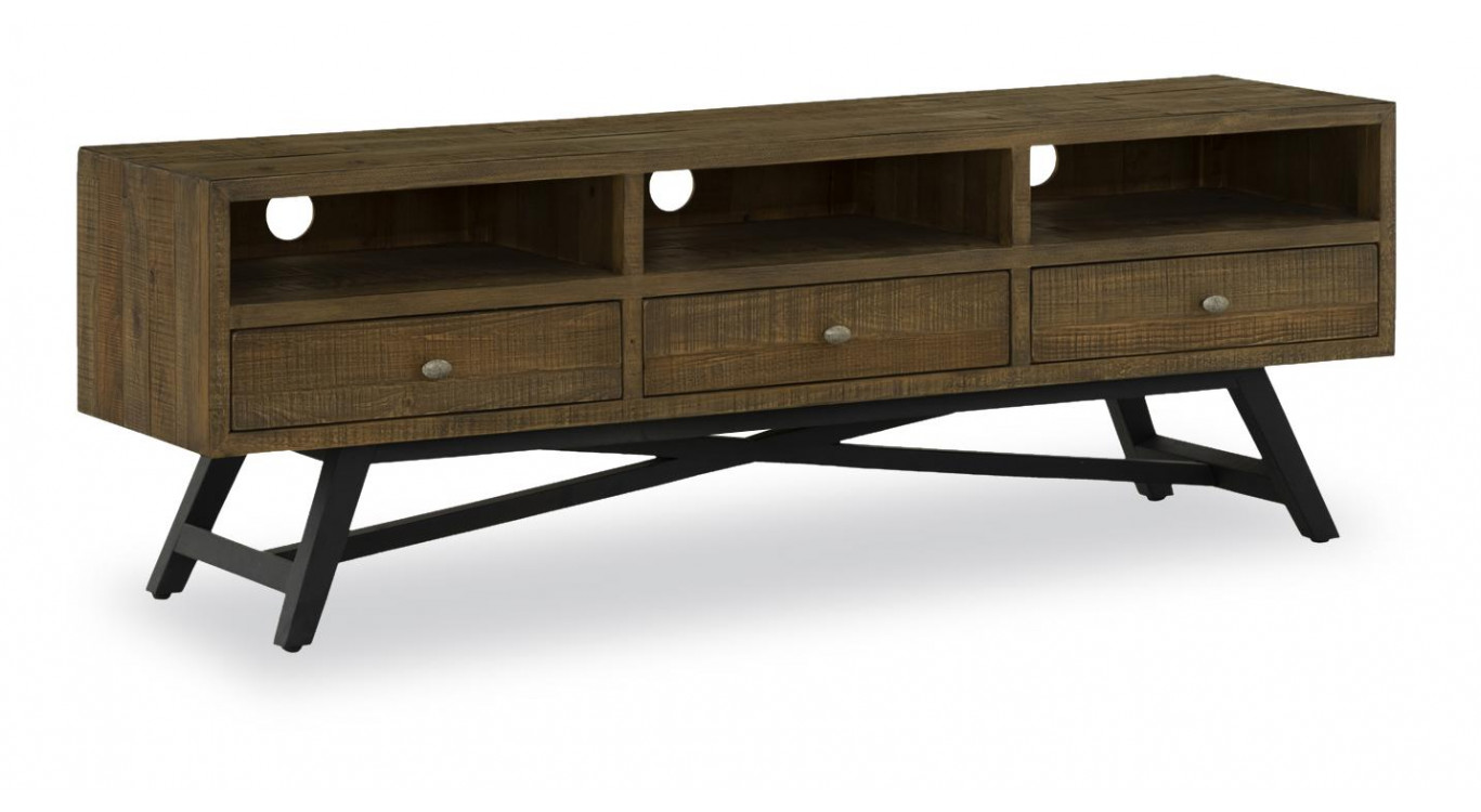 TV-Möbel mit 3 Schubladen Holz Braun 180x43.5x60cm