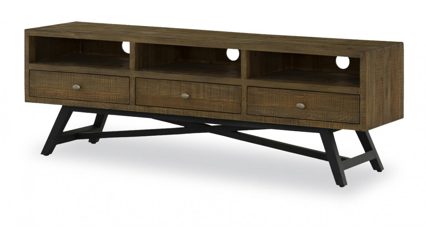 TV-Möbel mit 3 Schubladen Holz Braun 180x43.5x60cm