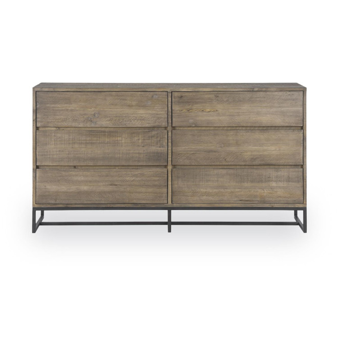Kommode mit 6 Schubladen Holz Braun 160x45x86cm