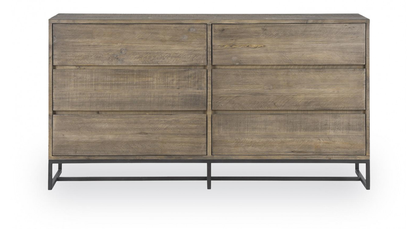 Kommode mit 6 Schubladen Holz Braun 160x45x86cm