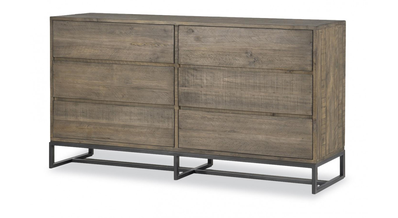 Kommode mit 6 Schubladen Holz Braun 160x45x86cm