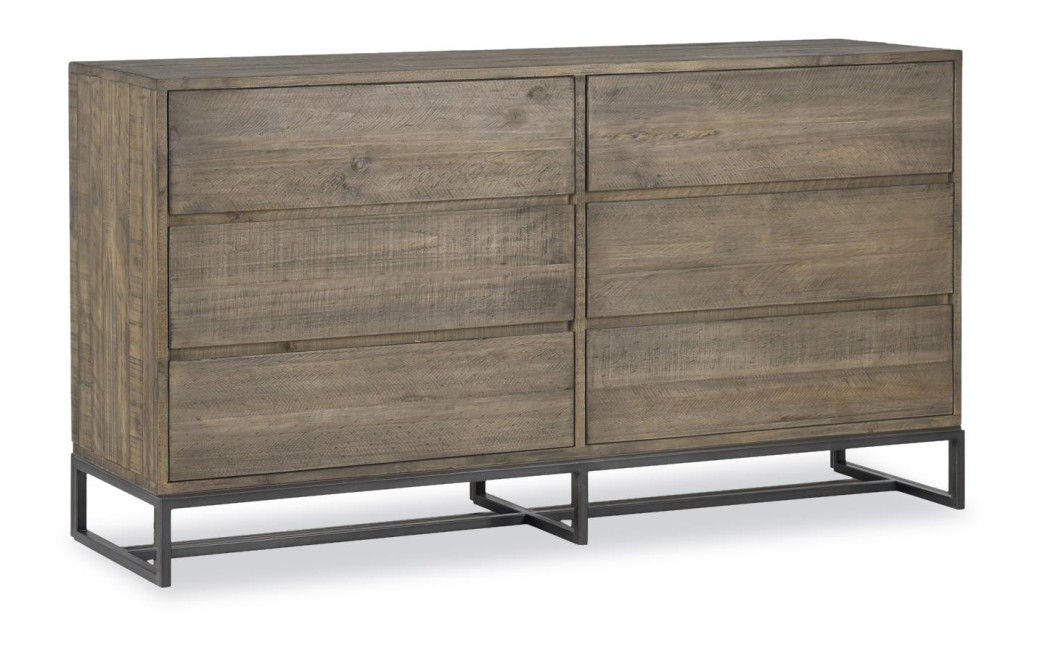 Kommode mit 6 Schubladen Holz Braun 160x45x86cm