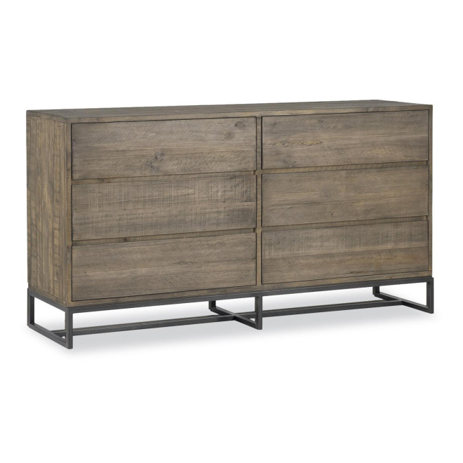 Kommode mit 6 Schubladen Holz Braun 160x45x86cm