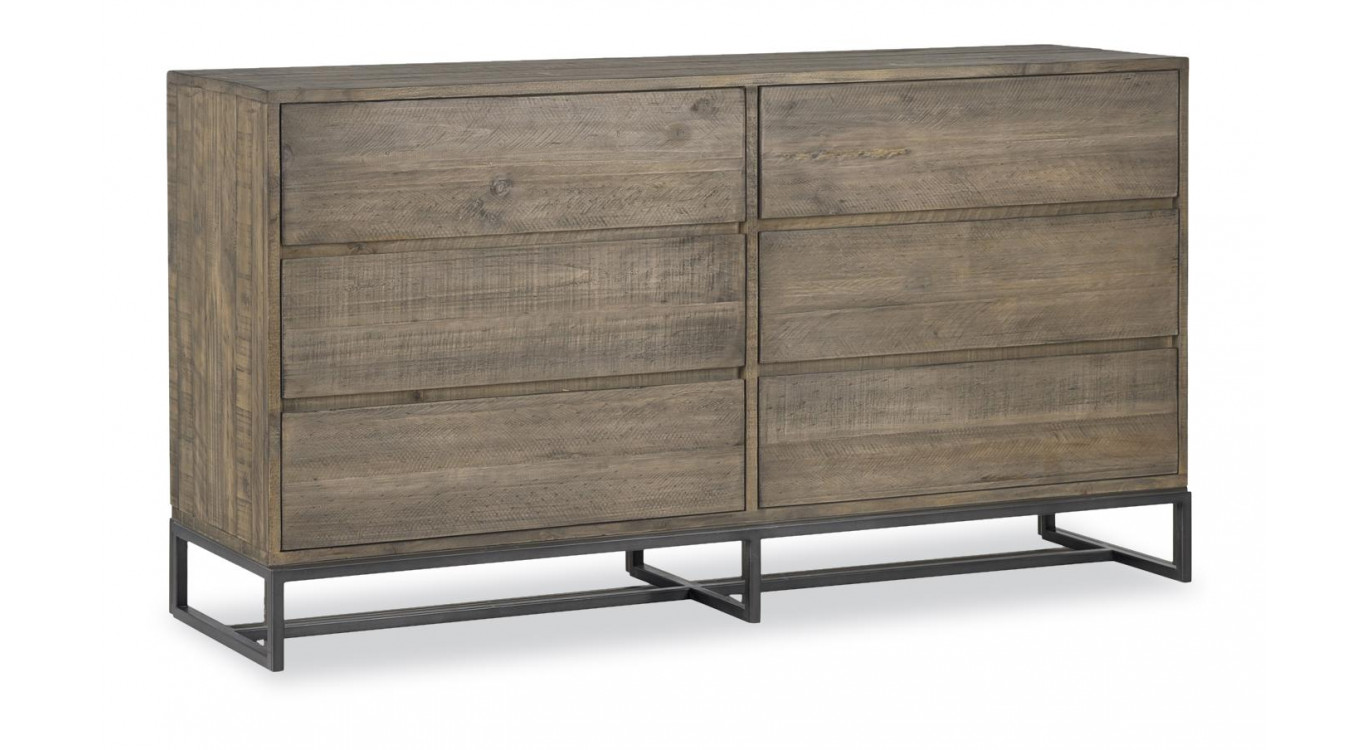 Kommode mit 6 Schubladen Holz Braun 160x45x86cm