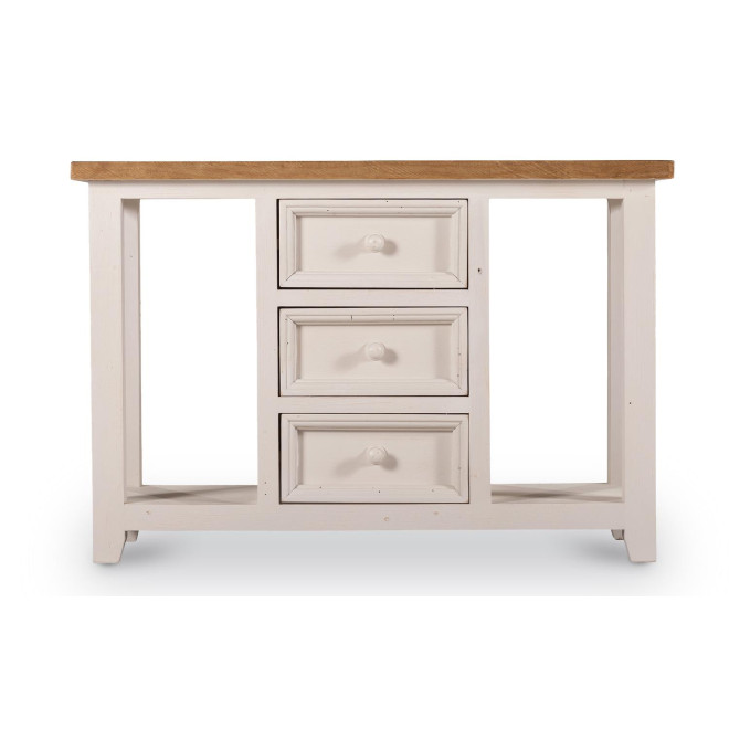 Konsole mit 3 Schubladen Holz Weiß 110x45x74cm