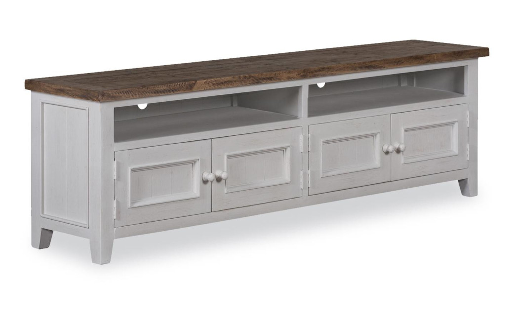 Meuble TV Bois Blanc 196x42x60cm