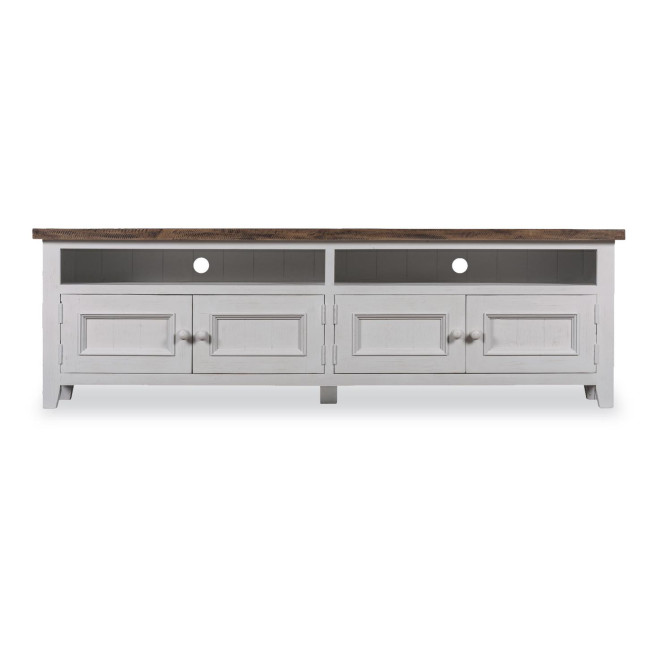 Meuble TV Bois Blanc 196x42x60cm