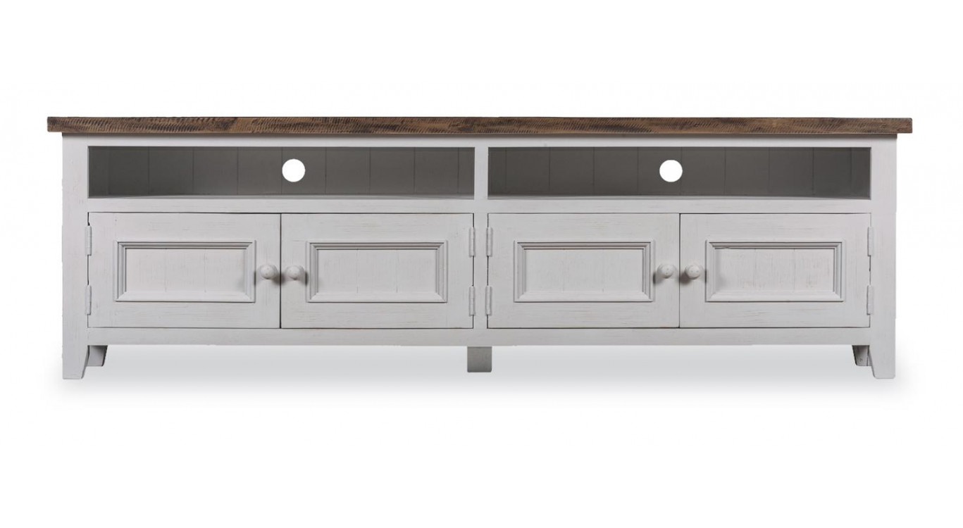 Meuble TV Bois Blanc 196x42x60cm