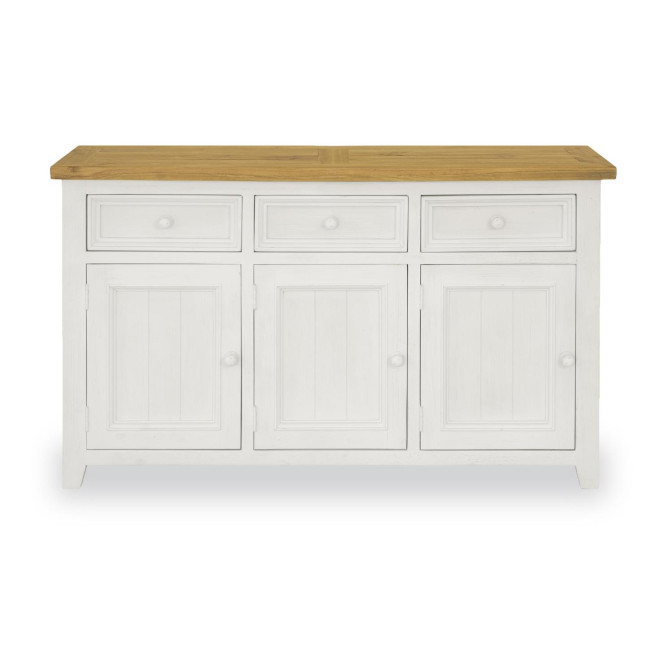 Anrichte mit 3 Schubladen Holz Weiß 141x45x85cm