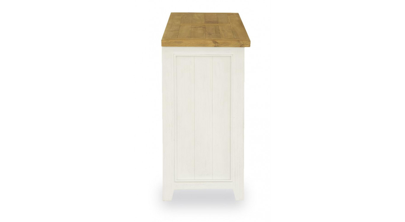 Anrichte mit 3 Schubladen Holz Weiß 141x45x85cm