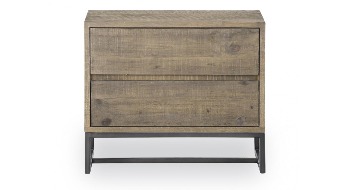 Nachttisch mit 2 Schubladen Holz Braun 66x40.6x55.8cm