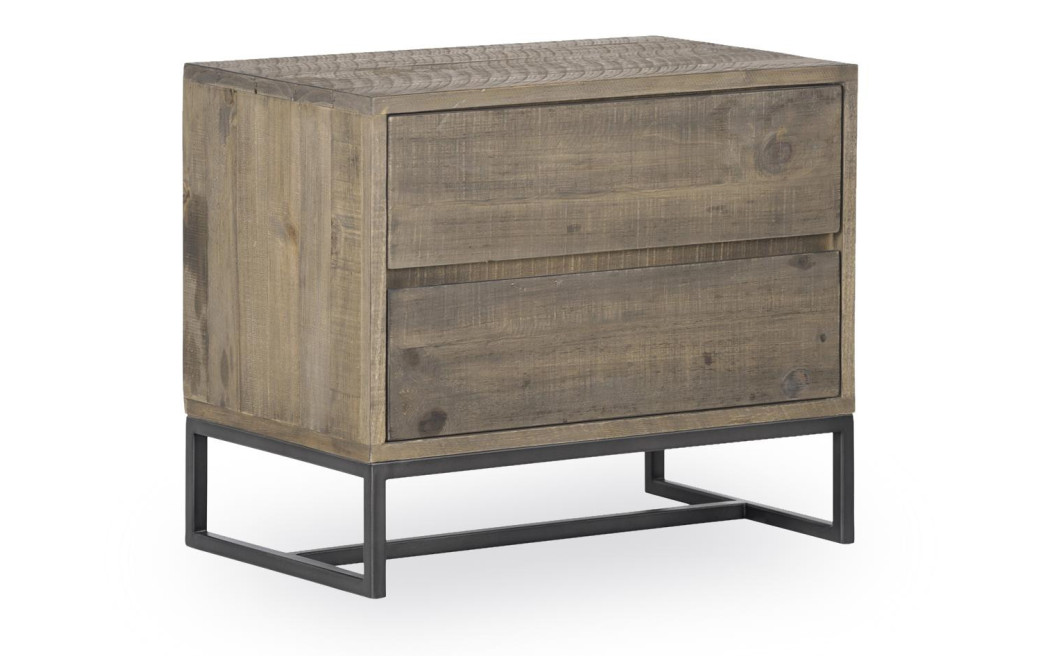Nachttisch mit 2 Schubladen Holz Braun 66x40.6x55.8cm