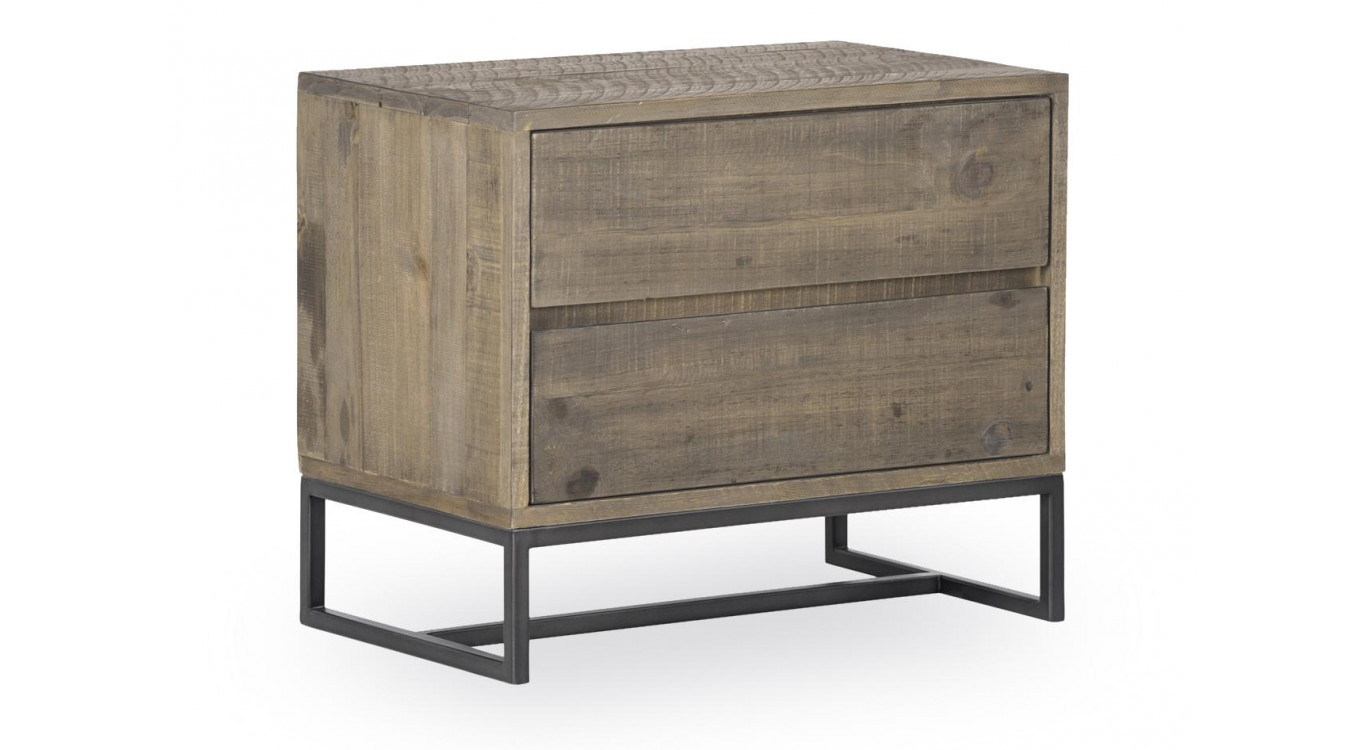 Nachttisch mit 2 Schubladen Holz Braun 66x40.6x55.8cm