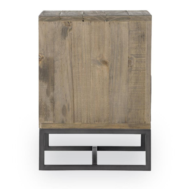 Table De Chevet 2 Tiroirs Bois Marron 66x40.6x55.8cm