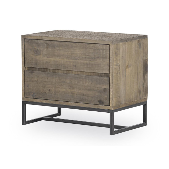 Nachttisch mit 2 Schubladen Holz Braun 66x40.6x55.8cm