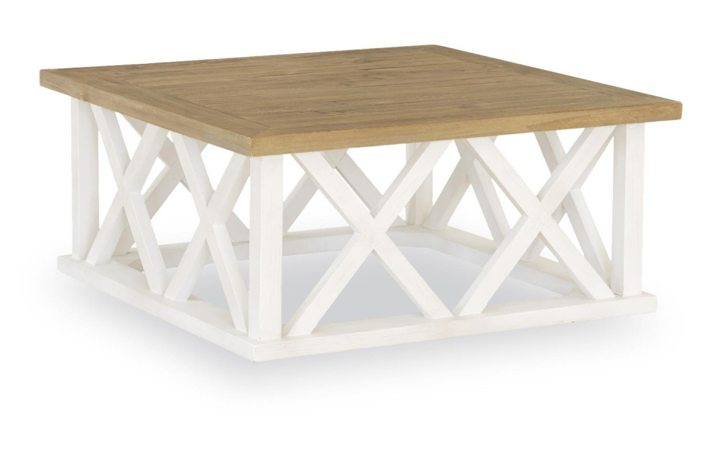 Niedriger Holztisch Weiß 100x100x45cm