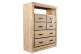 Kommode mit 6 Schubladen Naturholz 100x40x127cm
