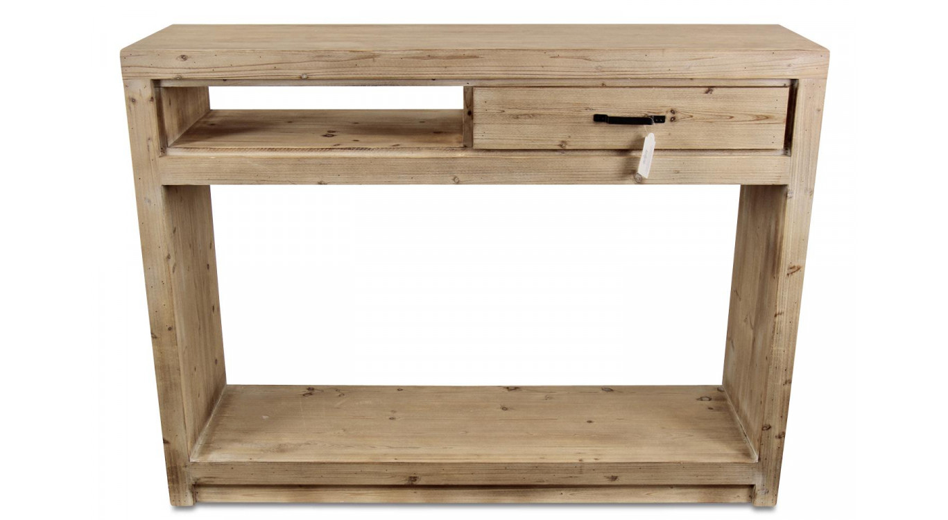 Konsole 1 Schublade Naturholz 142x40x106cm