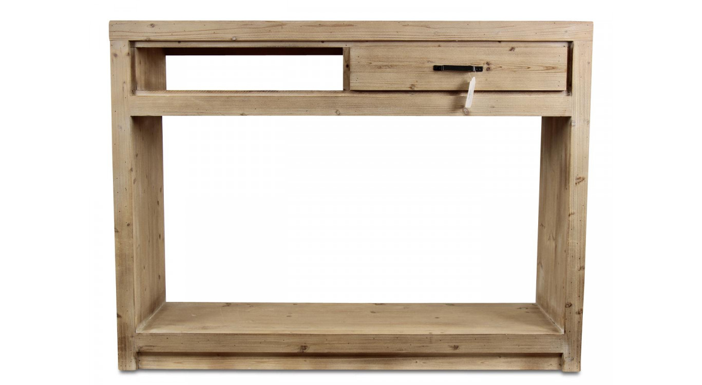 Konsole 1 Schublade Naturholz 142x40x106cm