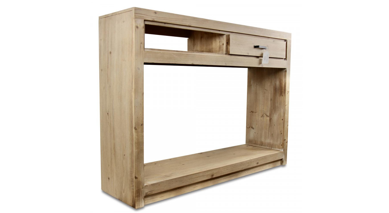 Konsole 1 Schublade Naturholz 142x40x106cm