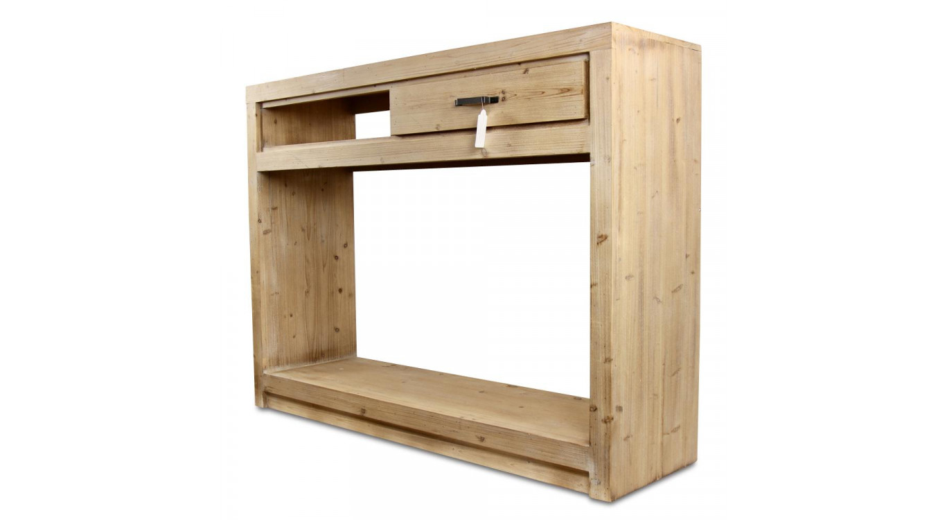 Konsole 1 Schublade Naturholz 142x40x106cm
