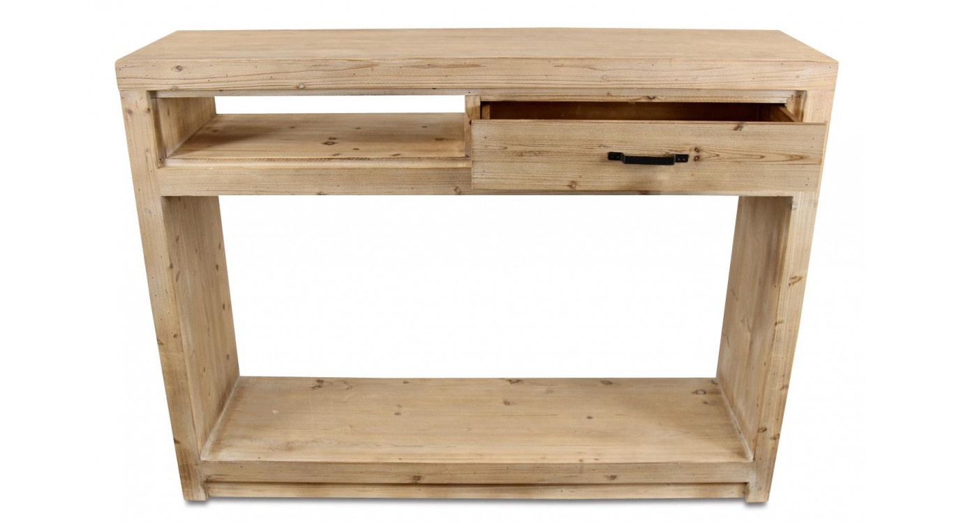 Konsole 1 Schublade Naturholz 142x40x106cm