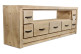 Meuble TV 7 Tiroirs Bois Naturel 184x40x64cm