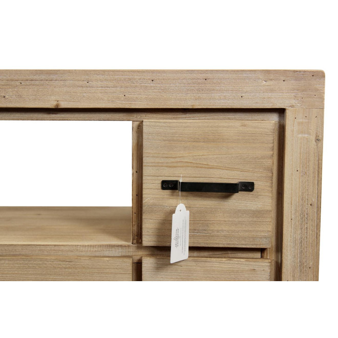 Meuble TV 7 Tiroirs Bois Naturel 184x40x64cm