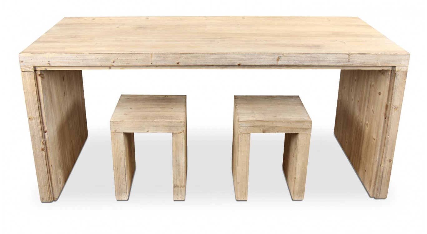 Table à Manger Bois Naturel 175x80x77cm