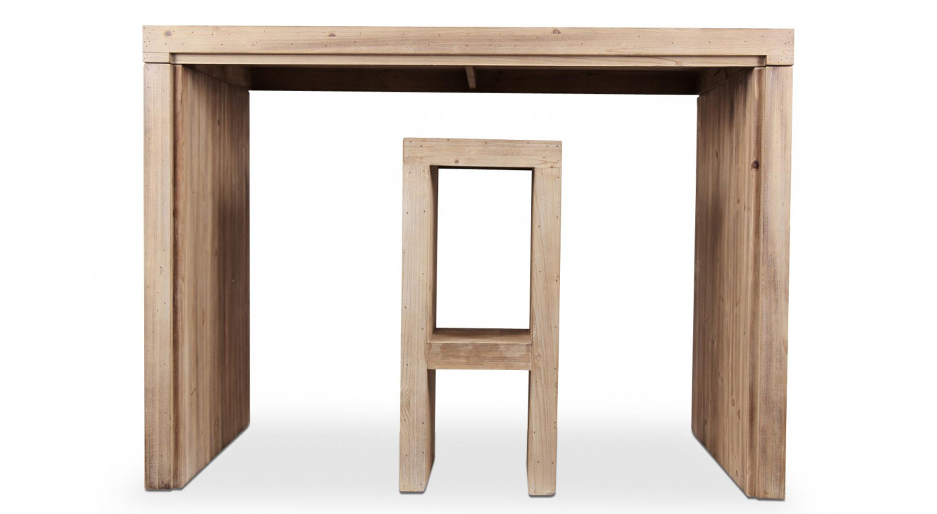 Table Haute Bois Naturel 140x80x102cm