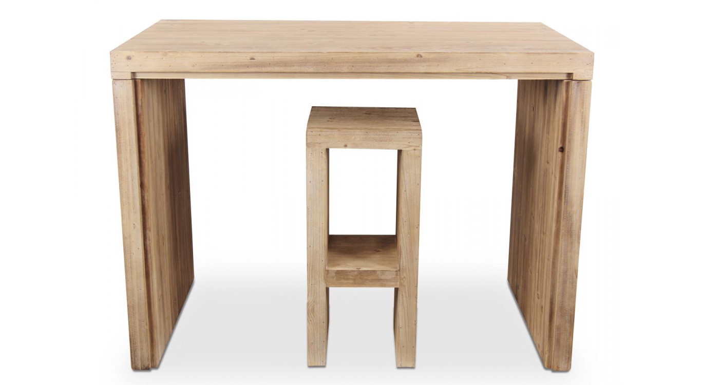 Hoher Tisch Naturholz 140x80x102cm