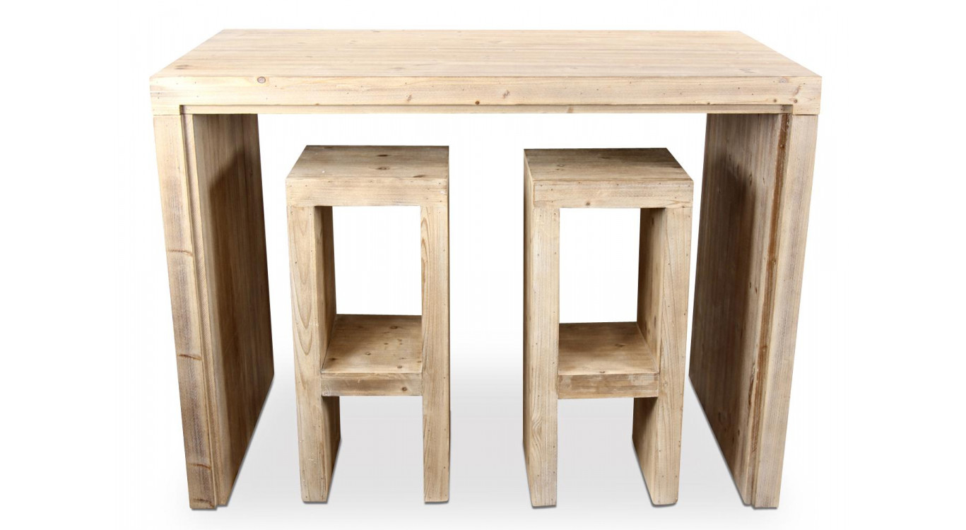 Table Haute Bois Naturel 140x80x102cm