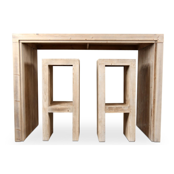 Table Haute Bois Naturel 140x80x102cm