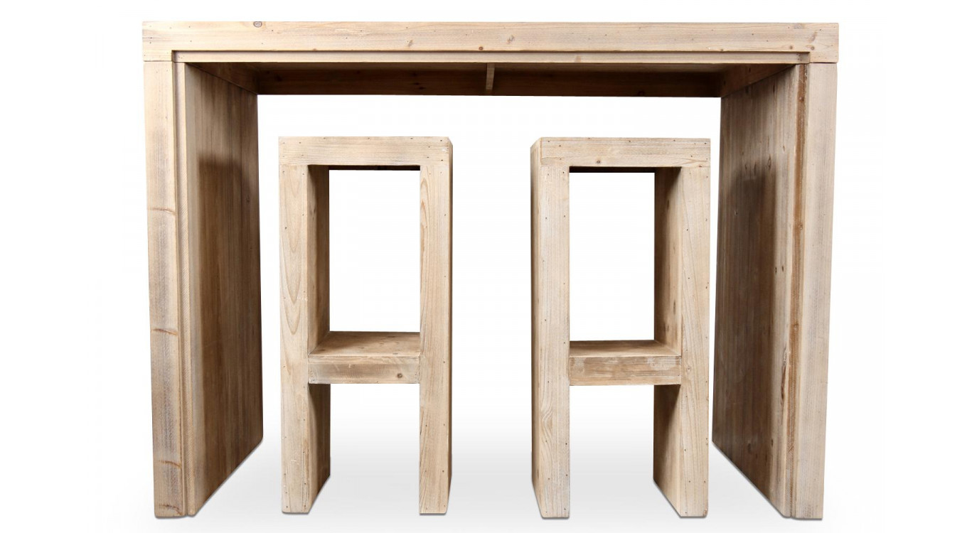 Hoher Tisch Naturholz 140x80x102cm