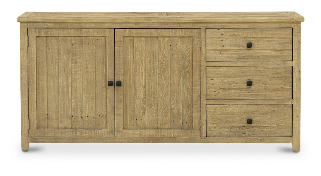 Truhe 3 Schubladen Holz Braun 180x45x85cm