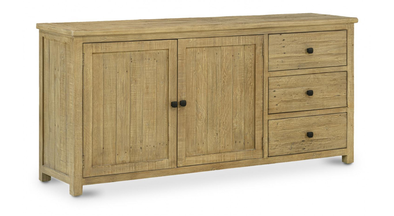 Truhe 3 Schubladen Holz Braun 180x45x85cm