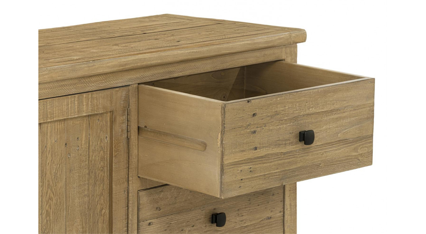 Truhe 3 Schubladen Holz Braun 180x45x85cm