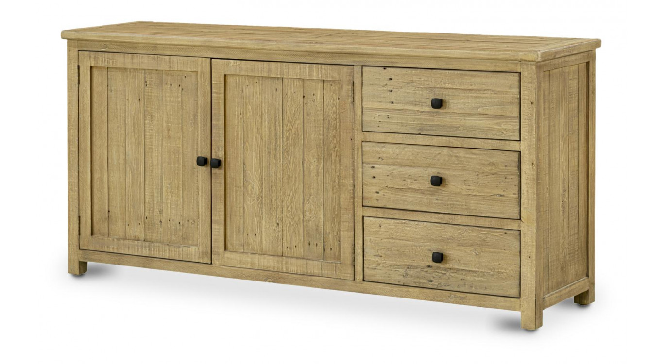 Truhe 3 Schubladen Holz Braun 180x45x85cm