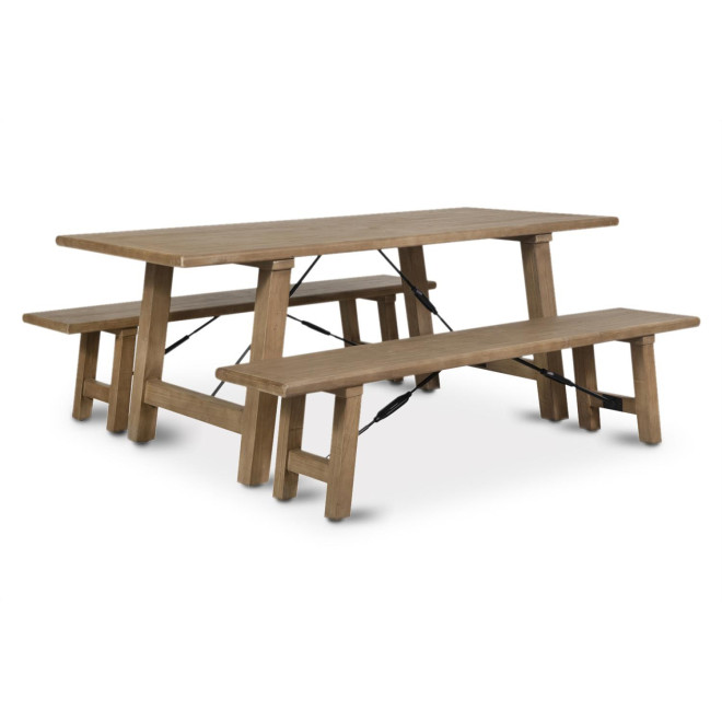 Banc Bois Marron 185x38x45cm